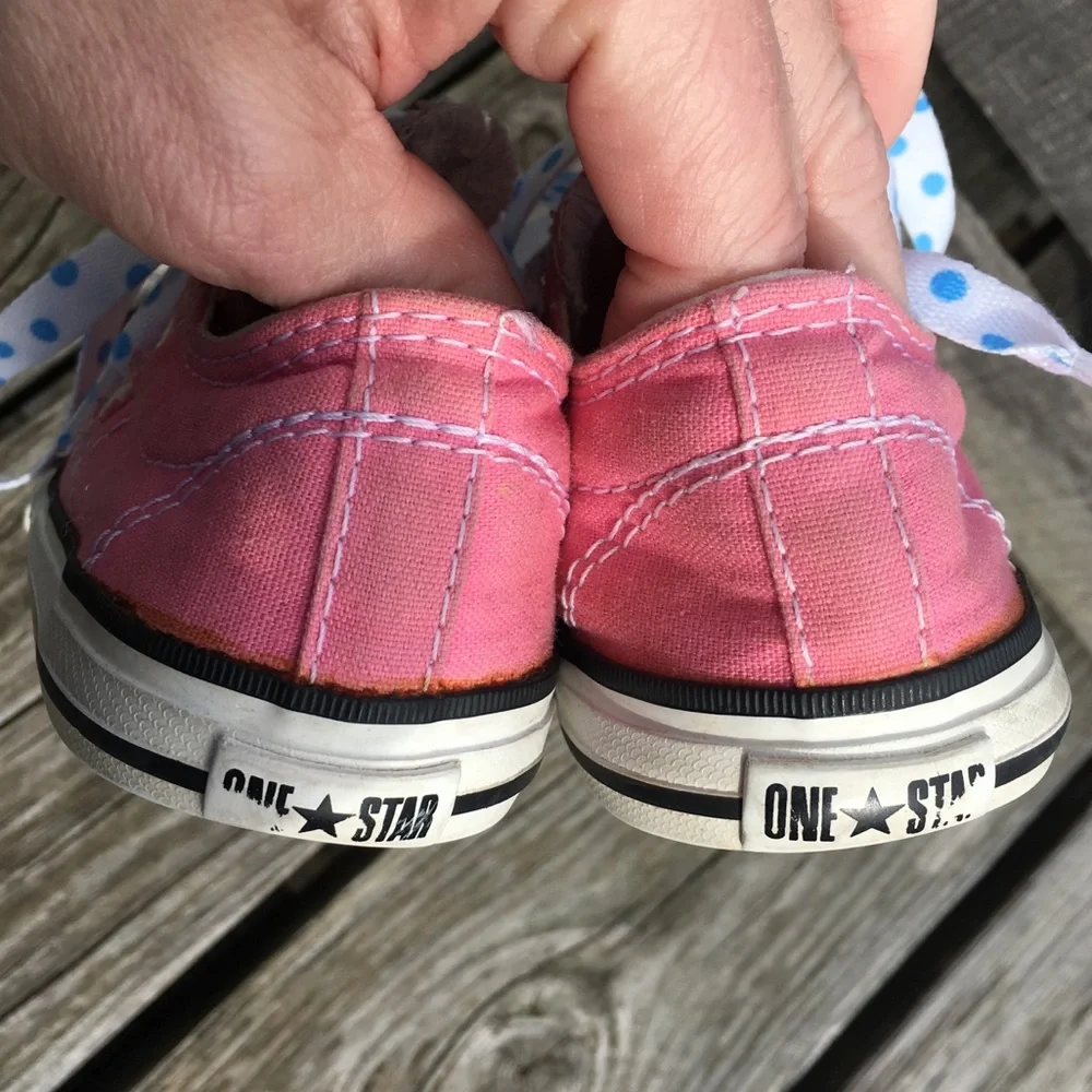 - Converse Sz 9 Toddler Pink Sneakers - New Laces! VGUC!